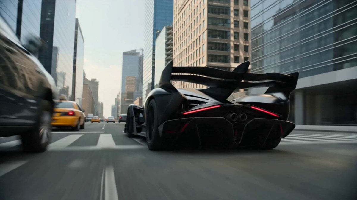 A fearless female driver piloting a futuristic hypercar with aggressive