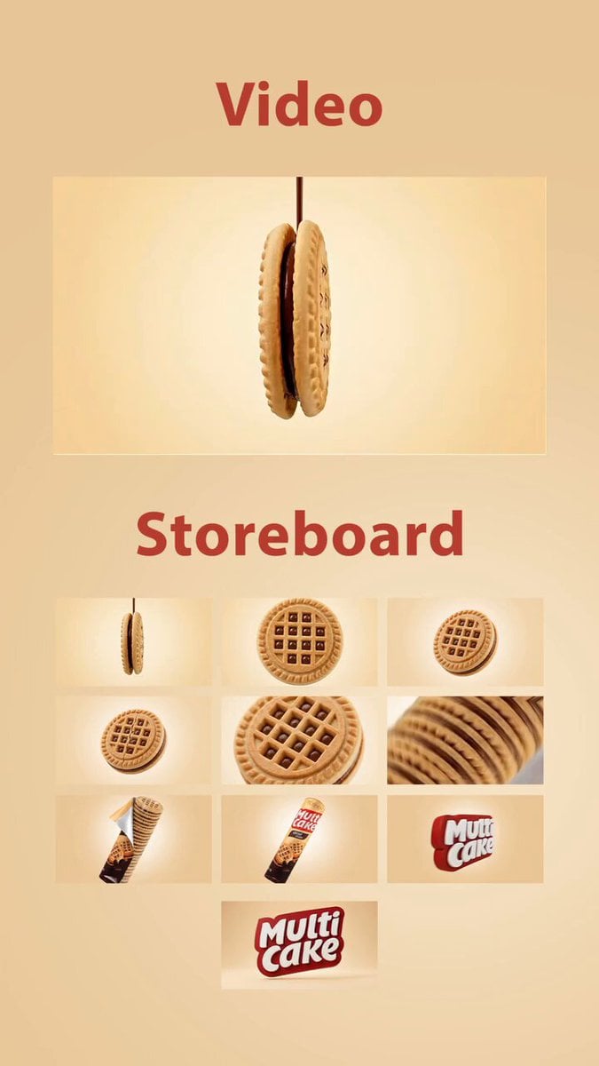 Create a short commercial video for Roshen Multi Cake Cocoa Cream Sandwich